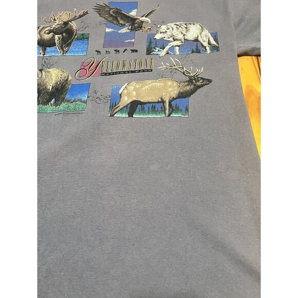 Vintage 1994 Yellowstone T Shirt Unisex Mens M 40” Moose Elk Bear Wolf Eagle - Picture 7 of 16